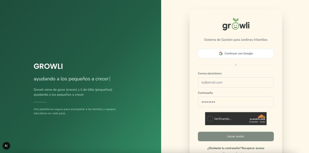 Login de Growli