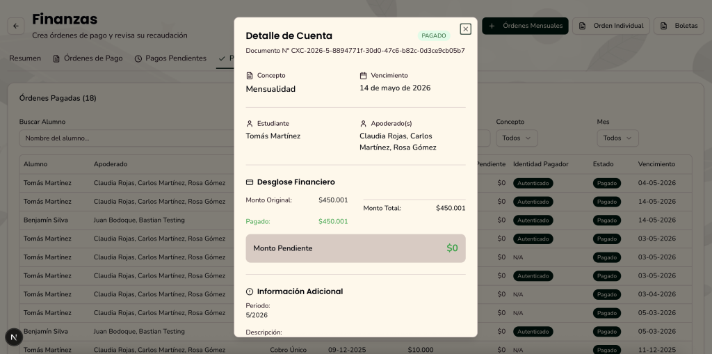Modulo Finanzas